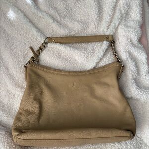 kate spade Pebbled Leather Shoulder Hobo in Taupe